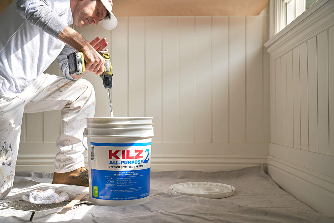 KILZ 2 Multi-Surface Stain Blocking Interior/Exterior Latex Primer/Sealer, White, 5 gallon