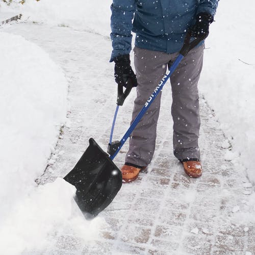 Snow Joe SJ-SHLV20 Shovelution Back Saving Snow Shovel | Poly Blade | 20-in | Purple [Open Box]