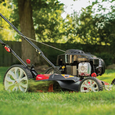 Restored Troy-Bilt 21in. 140cc Briggs & Stratton Gas Push Lawn Mower with Rear bag and Mulching Kit Included