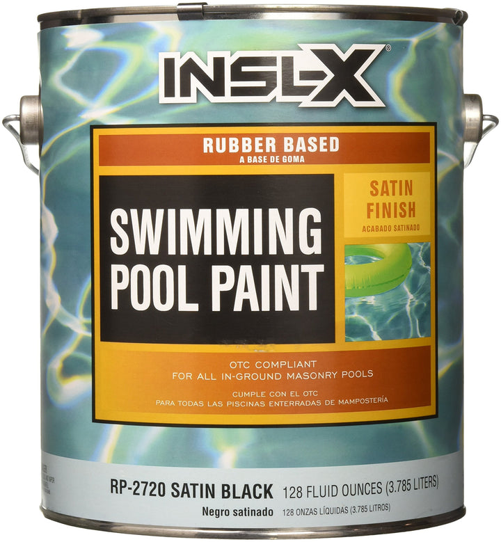 COMPLEMENTARY COATINGS RP2720092-01 INSL-X Black Rubber-Based Swimming Pool Paint, 1 gallon, Black