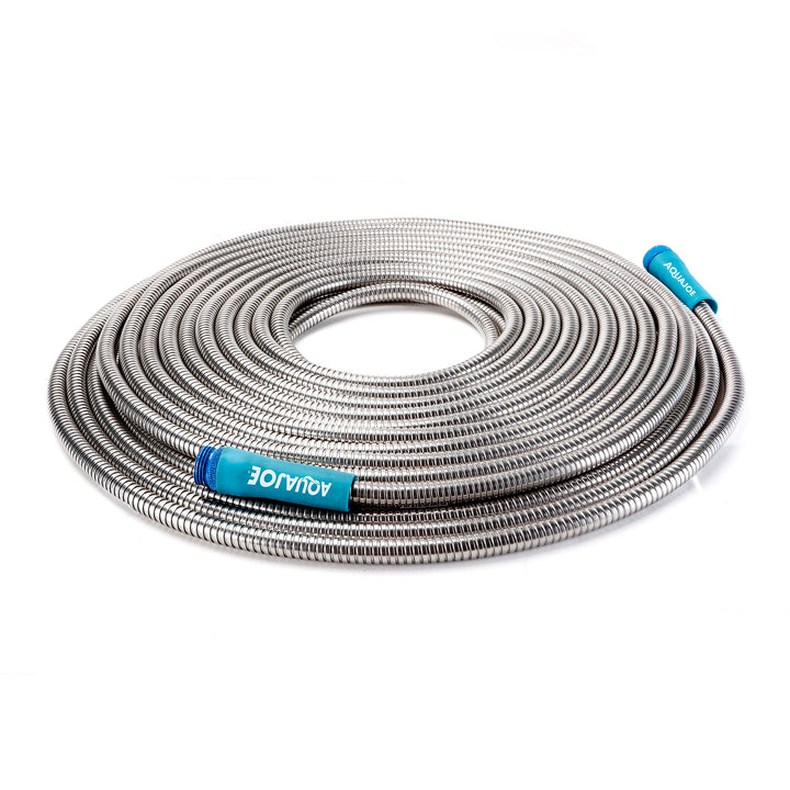 Restored Aqua Joe AJSGH75 1/2" Heavy-Duty Spiral Constructed Stainless Steel Garden Hose, 75 Foot (Refurbished)