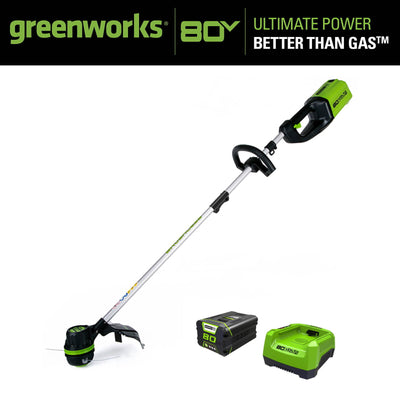 Restored Greenworks ST80L210 80-Volt 16-Inch Cordless String Trimmer Kit - 2100102 (Refurbished)