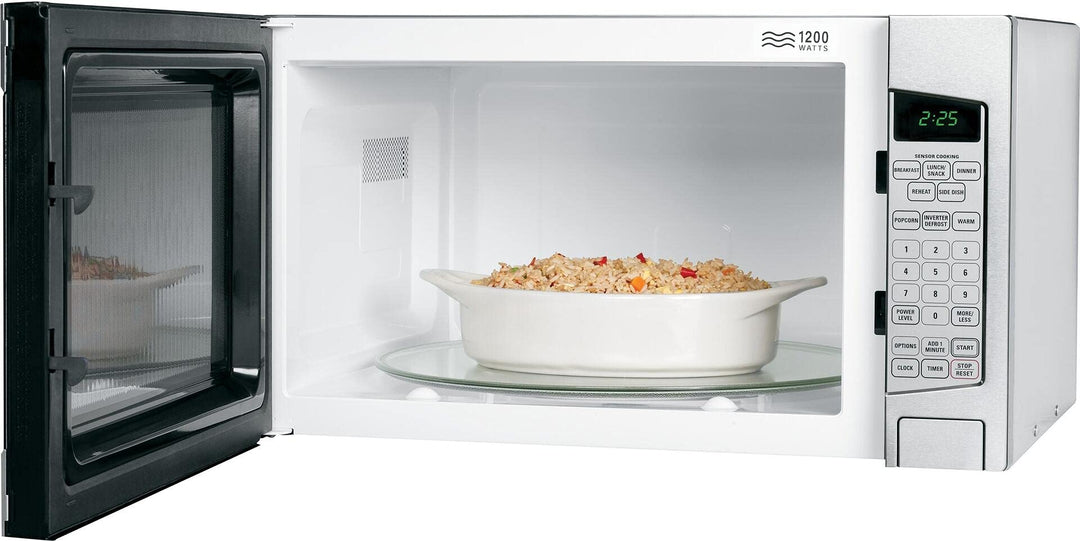 GE JES2251SJ 2.2 cu. ft. Countertop Microwave in Stainless Steel with Defrost and Sensor Controls
