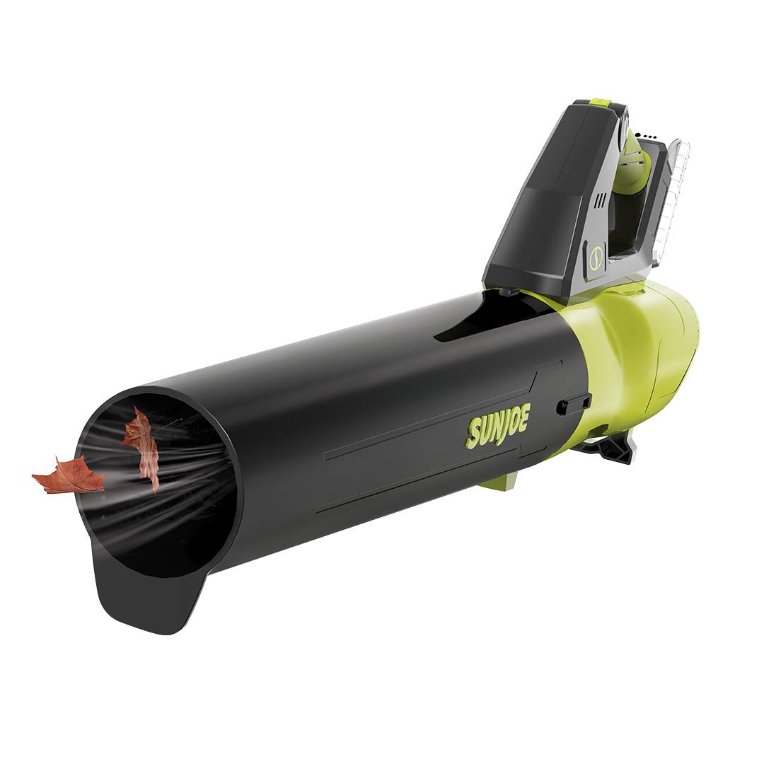 Sun Joe 24V-JB-LTE 24-Volt 385-CFM Amp Turbine Cordless Jet Leaf Blower, Kit (w/2.0-Ah Battery + Quick Charger) [Remanufactured]