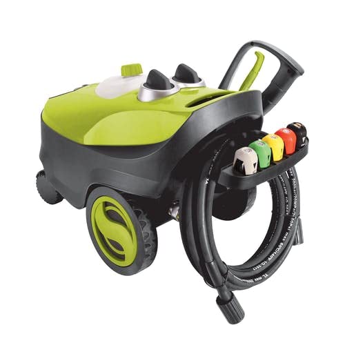 Restored Sun Joe SPX3220 Follow-Along 4-Wheeled Electric Pressure Washer w/ Pressure-Select High-Low Technology, 5-Quick Connect Nozzles, & Onboard Soap Tank (Refurbished)