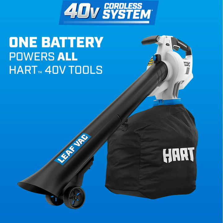 Restored HART 40-Volt Cordless Leaf Vacuum Kit, (1) 4.0Ah Lithium-Ion Battery (Refurbished)