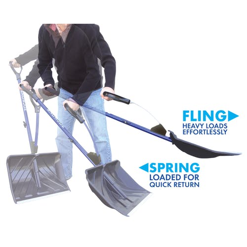 Snow Joe SJ-SHLV20 Shovelution Back Saving Snow Shovel | Poly Blade | 20-in | Blue [Open Box]