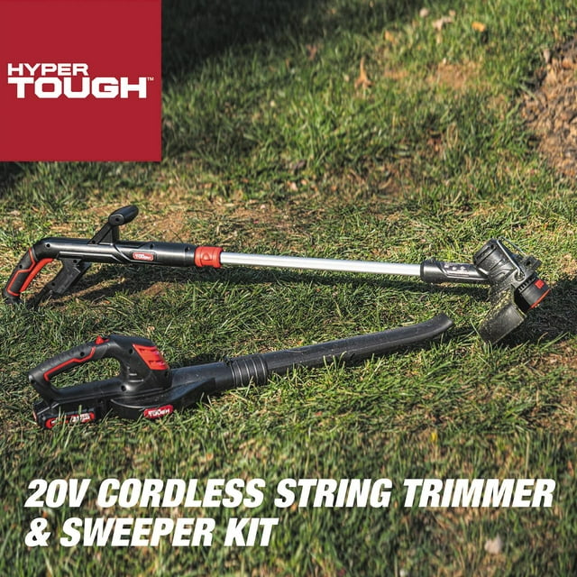 Restored Hyper Tough 20V Max Cordless Combo Kit, 10-inch String Trimmer & 130 mph Sweeper (Refurbished)