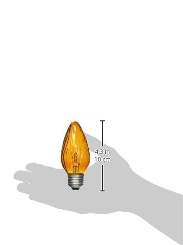 G E LIGHTING 75339 Amber Flame Shaped Bulb, 25W, 2-Pack