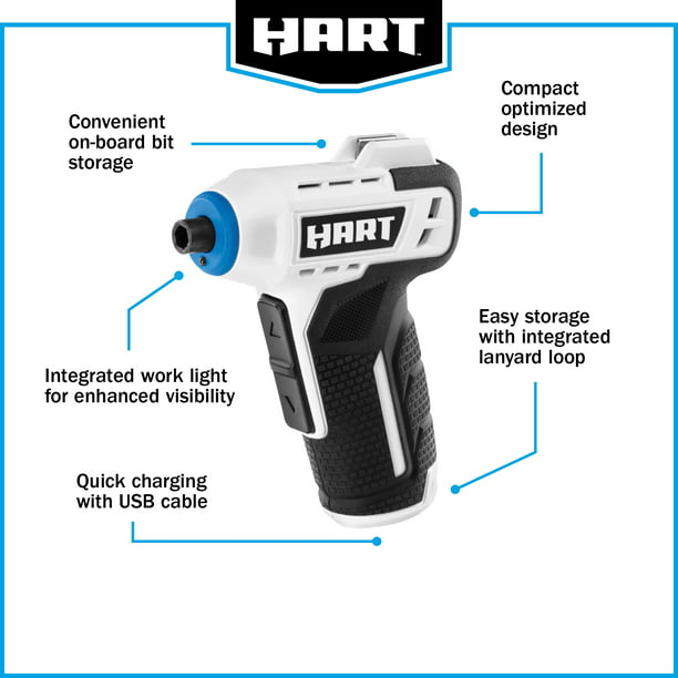 Restored HART Cordless 4-Volt Battery Screwdriver Hand Tool (Refurbished)