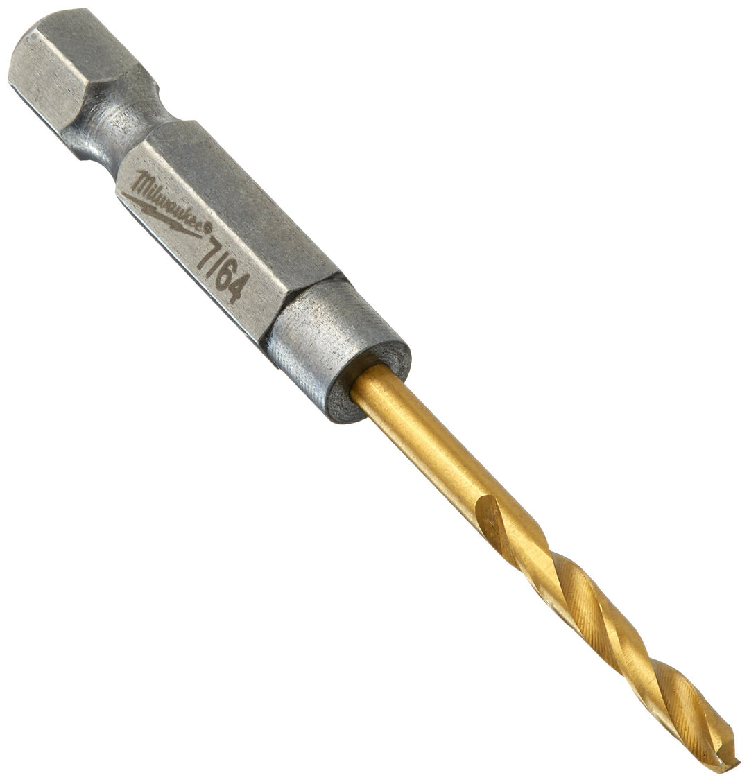 Milwaukee 48-89-4604 Electric Tool Twist Impact Drill Bit, 7/64" Diameter x 2.52" L, 29/32", 1/4" Hex Shank, 135 Degree Split Po" t