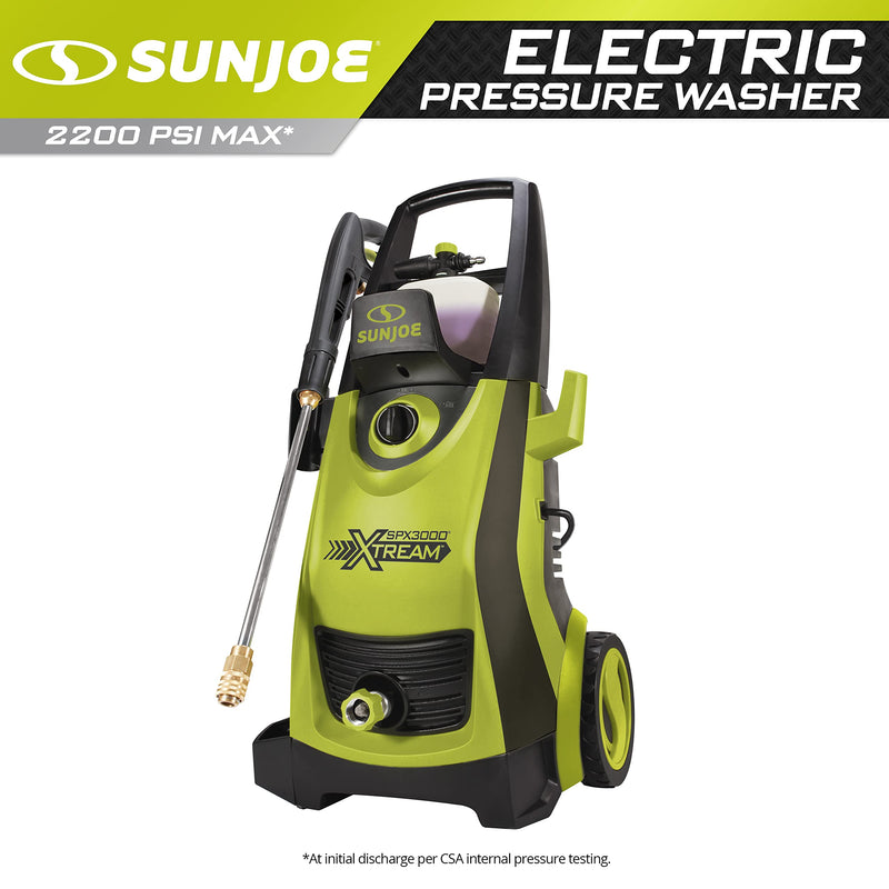 Restored Scratch and Dent Sun Joe SPX3000-XT, 2200 Max PSI, 1.65 GPM, 13 Amp Xtream Clean Electric Pressure Washer (Remanufactured)