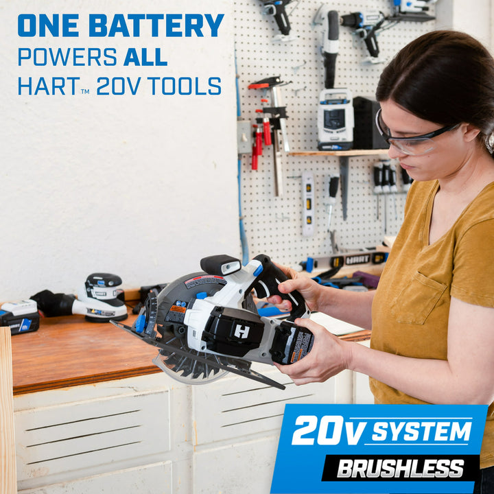 Restored Scratch and Dent HART 20-Volt Brushless 7-1/4 Inch Circular Saw (Battery Not Included) (Refurbished)