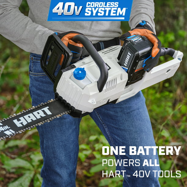 Restored HART 40-Volt Cordless Brushless 14-inch Chainsaw Kit (1) 4.0Ah Lithium-Ion Battery (Refurbished)