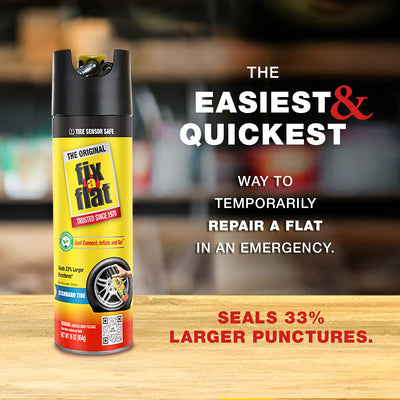 Fix-A-Flat S60420 Aerosol Emergency Flat Tire Repair and Inflator, for Standard Tires, Eco-Friendly Formula, Universal Fit for All Cars, 16 oz. (Pack of 1)