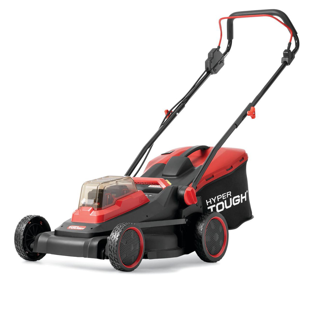 Restored Hyper Tough 40V 18-inch Battery Powered Brushless Push Mower Kit, HT13-401-003-01 (Refurbished)