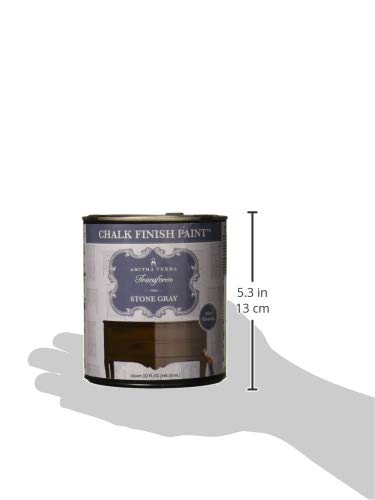 Amitha Verma Chalk Finish Paint, No Prep, One Coat, Fast Drying | DIY Makeover for Cabinets, Furniture & More, 1 Quart, (Stone Gray)