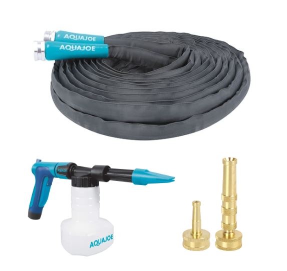 Restored AJFJH50-58-PRO Pressure Washer Kit ($73Value!) | AJFJH50-58-PRO 50ft Fiberjacket Kink Free Hose + Hose Nozzle + Sprayer/Foam Cannon (Refurbished)