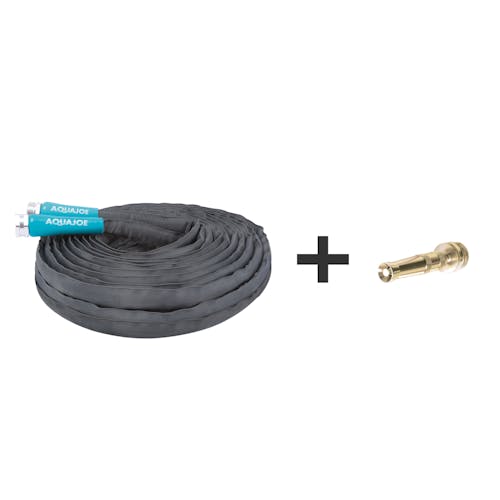 Restored Aqua Joe AJFJH75-XT1 FiberJacket Garden Hose | 75-Foot | 1/2-in | 4-in Twist Nozzle (Refurbished)