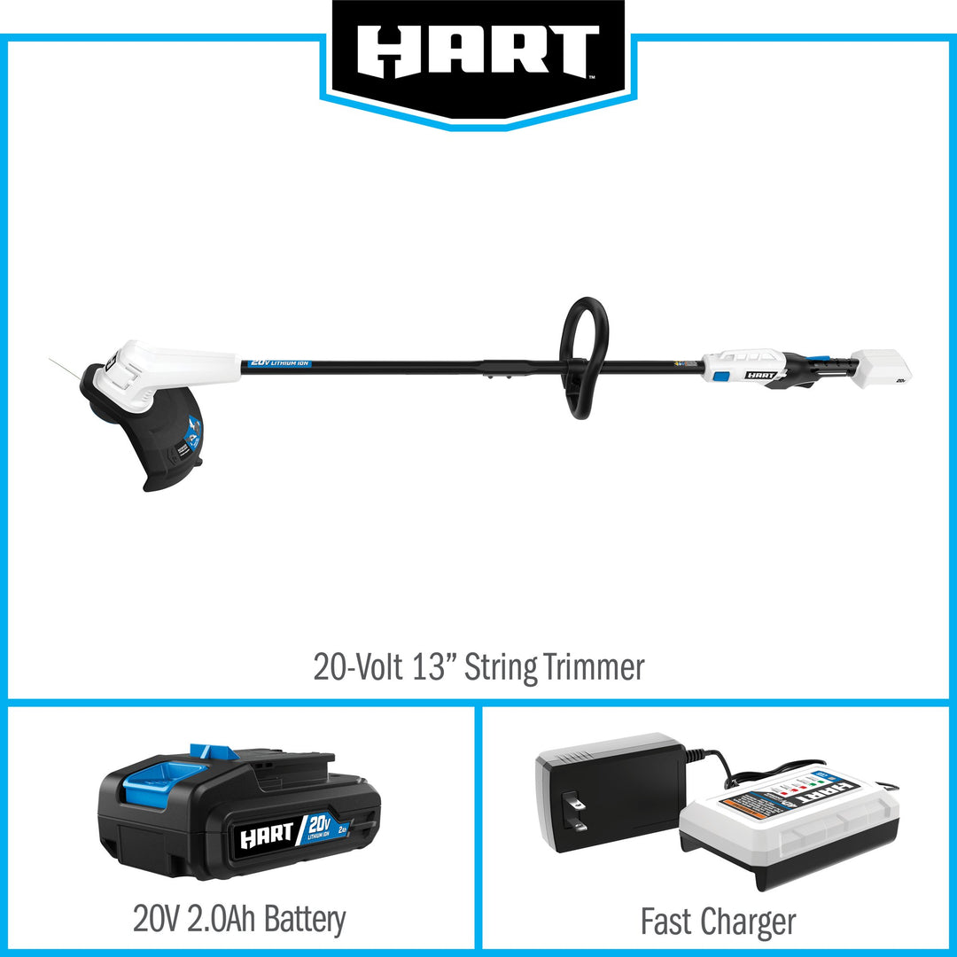 (Restored) HART 20V Cordless 13" Trimmer Kit, (1) 2.0 Ah Lithium-Ion Battery (Refurbished)