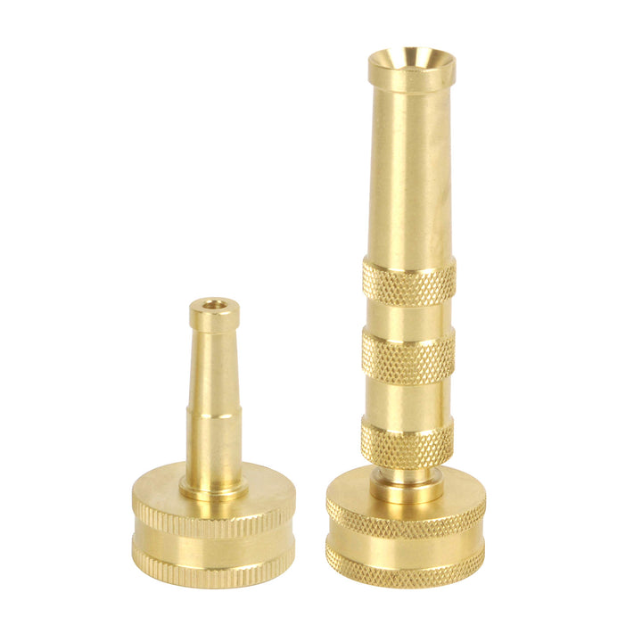 Restored Scratch and Dent Aqua Joe SJI-4BHNC Ultimate Solid Brass, Heavy Duty Adjustable Twist Nozzle and Jet Sweeper Nozzle (Refurbished)