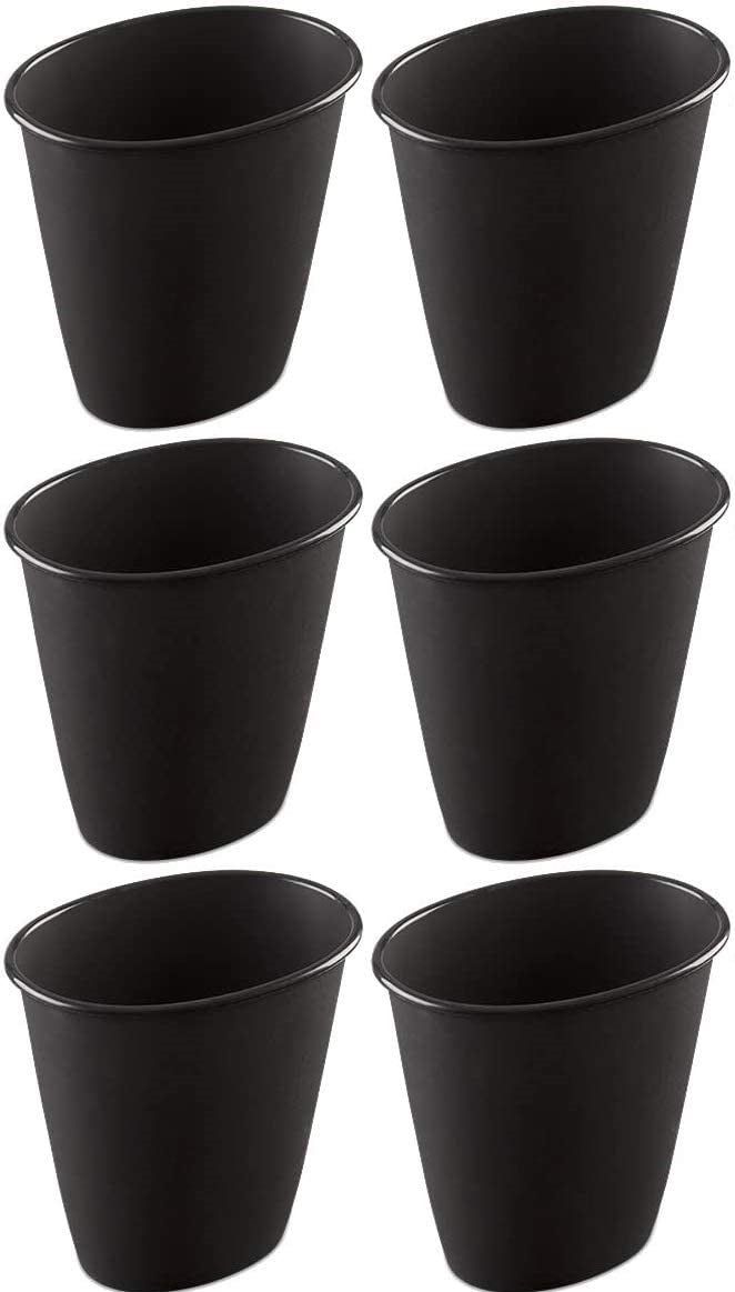 PACK OF 6 STERILITE Black 1011 - 1.5GAL Wastebasket