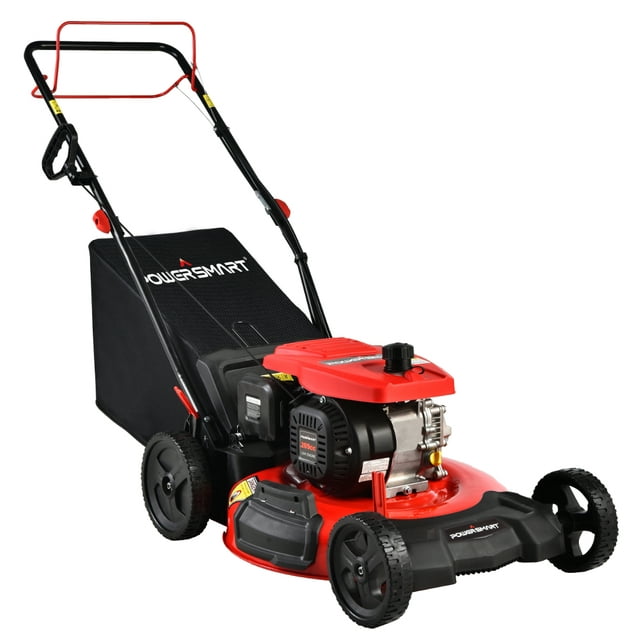 Restored Scratch and Dent PowerSmart DB2194SH, 209CC engine, 21", 3-in-1 Gas Self Propelled Lawn Mower with 8" Rear Wheel, Rear Bag, Side Discharge & Mulching (Refurbished)