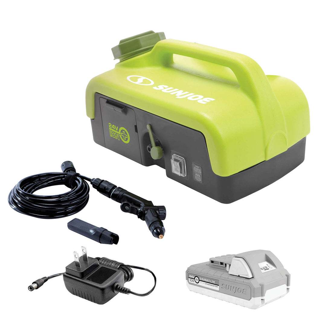 Sun Joe 24V-PSW25 Spray Washer, Kit w/2.0-Ah Battery + Quick Charger [Refurbished]