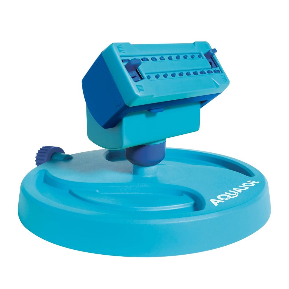 Restored Aqua Joe 20-Nozzle Max Coverage Adjustable Gear Driven Oscillating Sprinkler on Sled Base (6-Pieces Display) (Refurbished)
