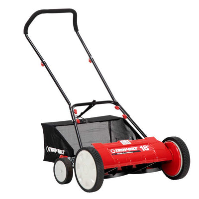 Troy-Bilt 18 in. Manual Walk Behind Reel Lawn Mower with Grass Catcher [Remanufactured]