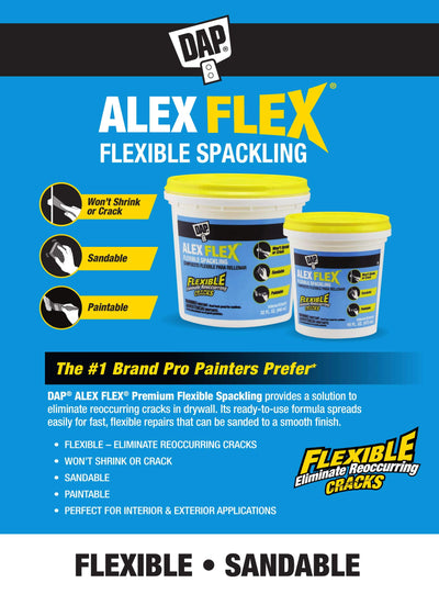 DAP INC 18742 Alex Flex PT Spackling, 16.0 Fl Oz, White
