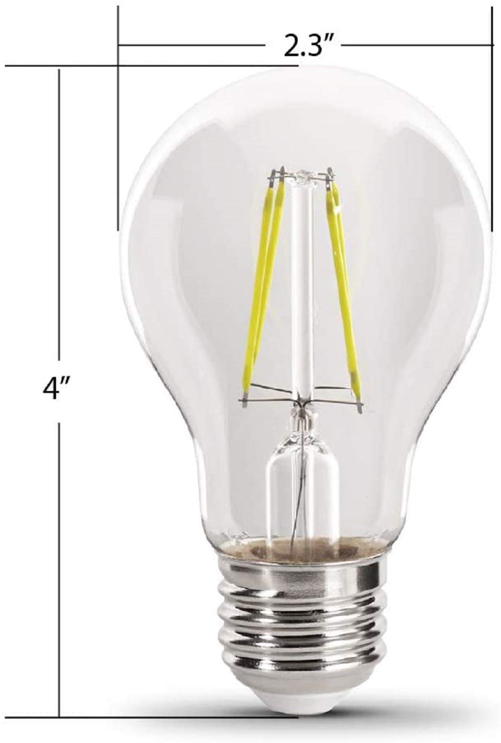 Feit Electric A19/TR/LED 4.5-Watt Dimmable Red Filament Glass, A19 Clear LED Light Bulb