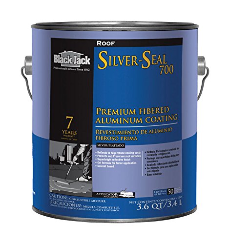 GARDNER-GIBSON 5177-A-34 Black Jack Silver-Seal 700 Fibered Aluminum Coating, 3.6 Qt