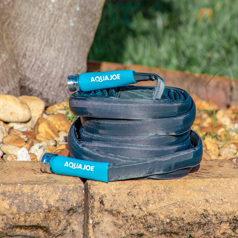 Restored Scratch and Dent Aqua Joe AJFJH75-PRO Fiberjacket Garden Hose w/Metal Fittings, 600 Max PSI Rating (Refurbished)