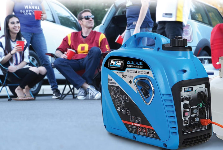 Restored Pulsar 2,200W Portable Dual Fuel Quiet Inverter Generator with USB Outlet & Parallel Capability, CARB Compliant, PG2200BiS (Refurbished)