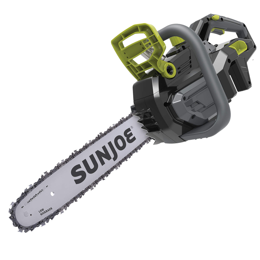 Restored Sun Joe iON100V-18CS-CT | 18-Inch 100-Volt Brushless Lithium-iON Cordless Handheld Chain Saw | Tool Only (Refurbished)