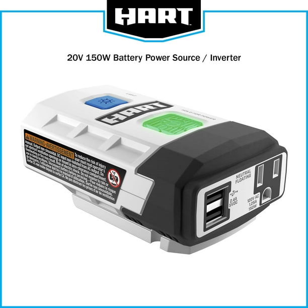 Restored Scratch and Dent HART 20-Volt Power Source/Inverter (Battery Not Included) (Refurbished)