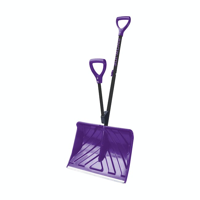 Snow Joe SJ-SHLV20 Shovelution Back Saving Snow Shovel | Poly Blade | 20-in | Purple [Open Box]