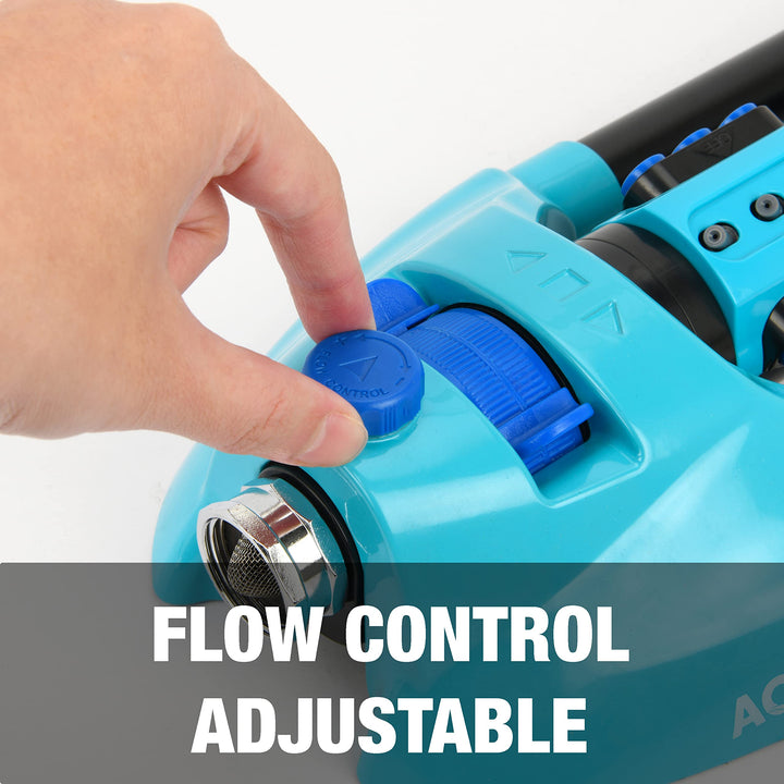 Restored Scratch and Dent Aqua Joe AJ-OMS20-BRS 4973 Sq Ft Variable-Width Turbo Oscillating Sprinkler, 6 Switchable Spray Nozzles (Refurbished)