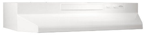 Broan-NuTone F403011 Insert with Light, Exhaust Fan for Under Cabinet Two-Speed Four-Way Convertible Range Hood, 30-Inch, White on White