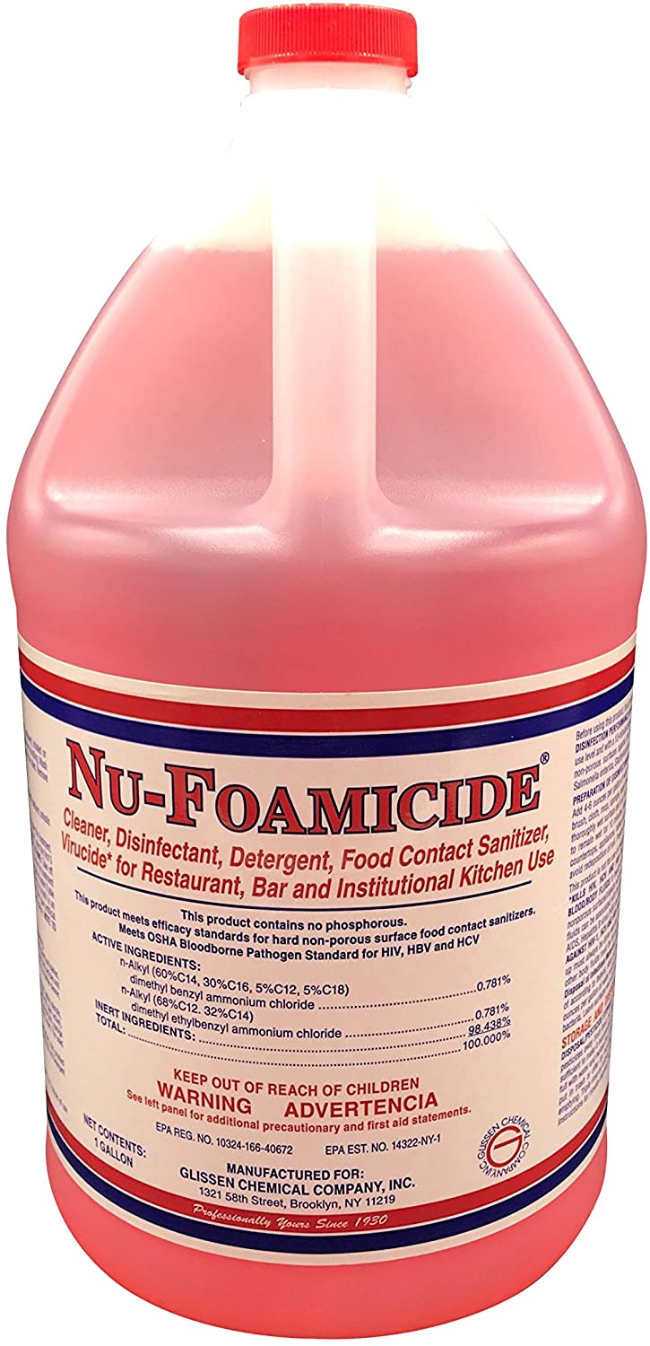 Glissen Chemical 300048 EPA Registered 1 Purpose Cleaner Concentrate, Makes 32 Gallons of Disinfectant/Detergent/Food-Contact Sanitizer/Virucide, Pink