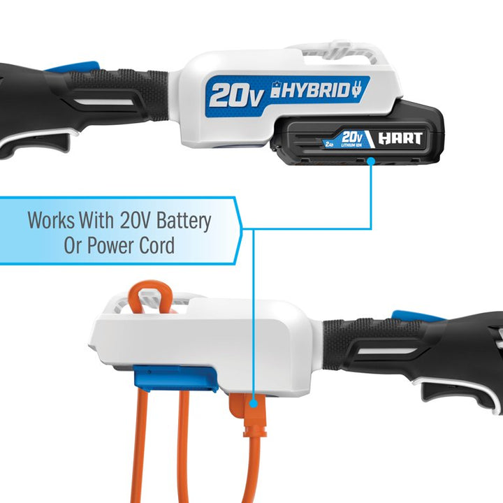 Restored HART 20-Volt Cordless Hybrid 12-inch String Trimmer/Edger and Blower Kit (2) 2.0Ah Lithium-Ion Batteries (Refurbished)