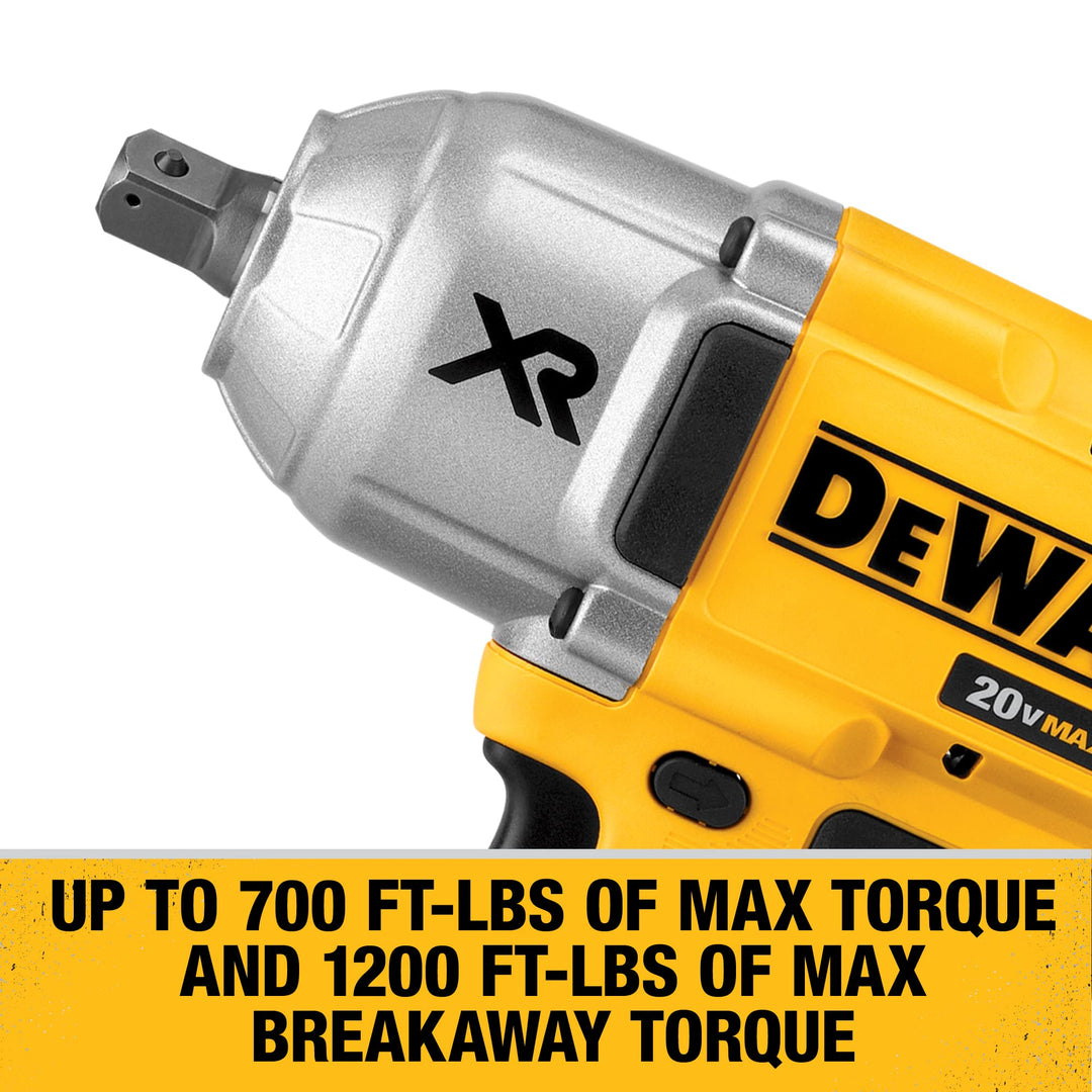 DEWALT DCF899P1 - DEWALT 20-Volt MAX XR Cordless Brushless 1/2 in. High Torque Impact Wrench with Detent Pin Anvil, (1) 20-Volt 5.0Ah Battery