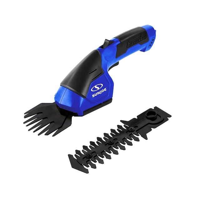 Restored Scratch and Dent Sun Joe HJ604C-SJB 2-in-1 Cordless Grass Shear + Hedger | 7.2 V (Blue) (Refurbished)