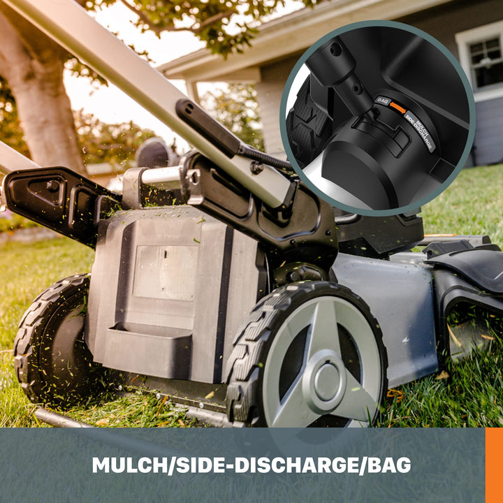 Restored Scratch and Dent Worx Nitro WG753 40V Power Share PRO 21" Cordless Self-Propelled Lawn Mower (Batteries & Charger Included) (Refurbished)