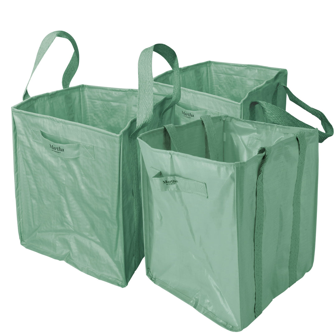Restored Martha Stewart MTS-MLB3-MGN 3-Pk. 20-In x 20-In x 24-In All-Purpose Garden Bag (Green) (Refurbished)