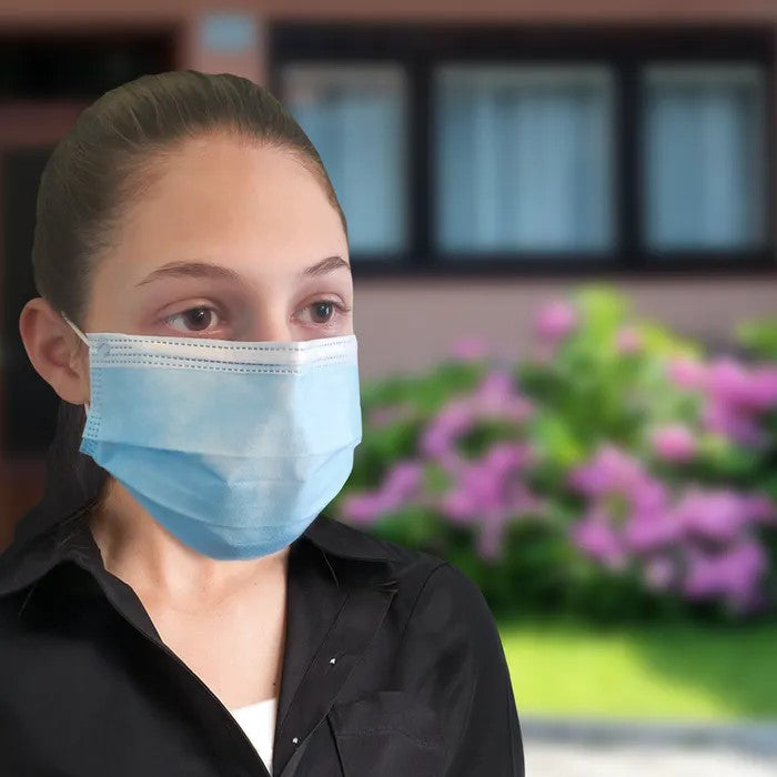 SUPPLYAID RRS-DFM-50PK Disposable Face Masks | 50 Count | 3-Layer