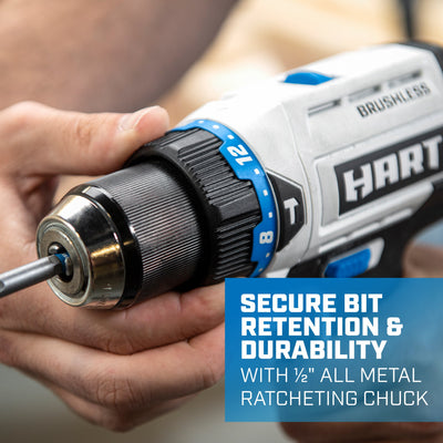 (Restored) HART 20-Volt Brushless 1/2 Inch Hammer Drill Kit (Refurbished)