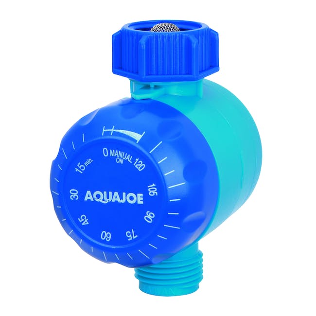 Restored Aqua Joe AJ-WTX2 Set of 2 Manual Water Timers | Dual-Zone Coverage | 2 Hours Max Timer | Built-In Timer Bypass Function (Refurbished)
