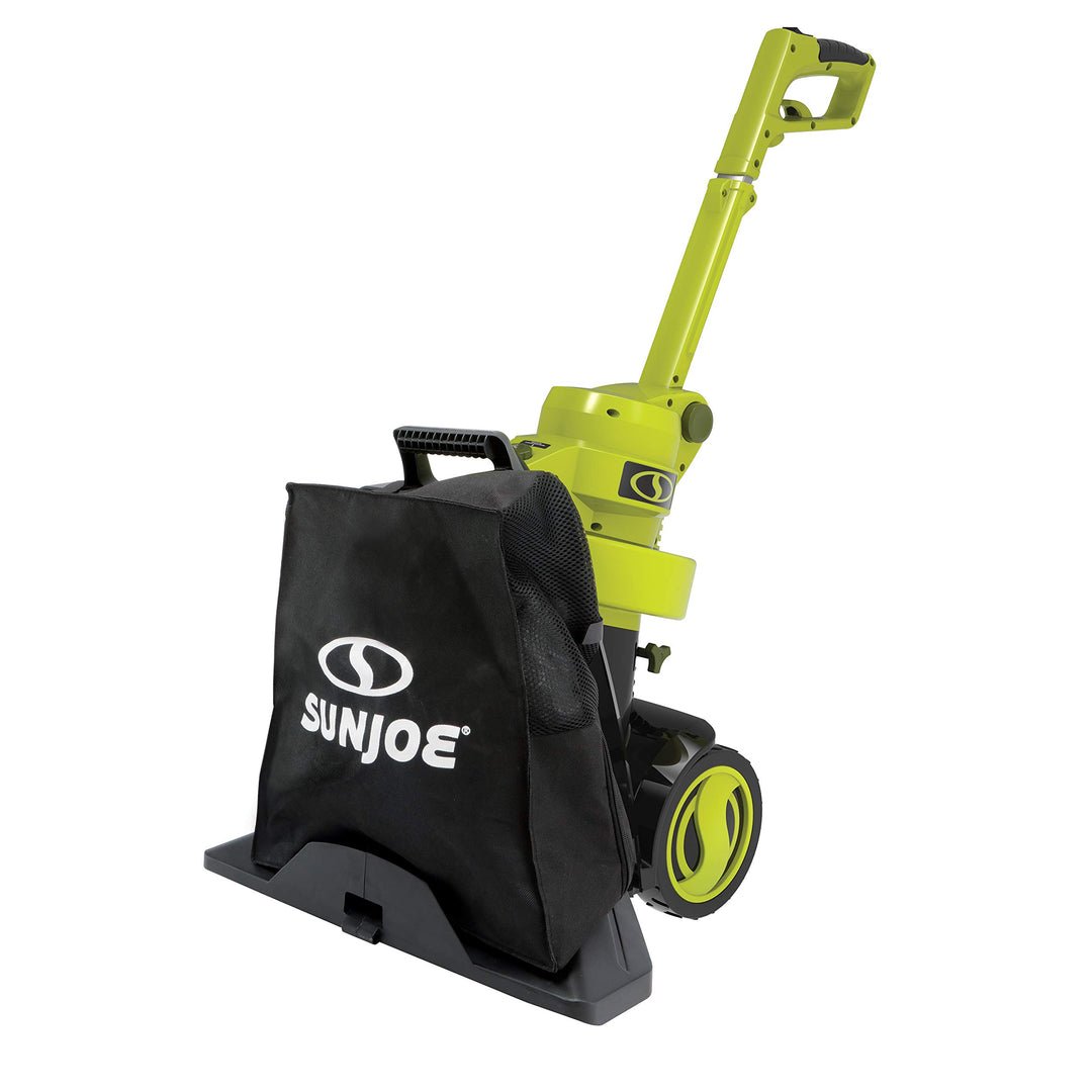 Sun Joe SBJ806E 3-in-1 Walk Behind Electric Blower Vacuum & Mulcher, 14-Amp, 8-gal, 600 CFM Max, Green [Remanufactured]